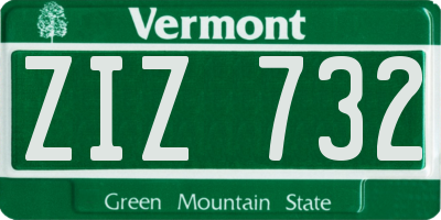 VT license plate ZIZ732