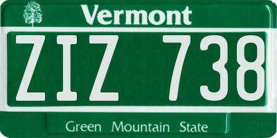 VT license plate ZIZ738