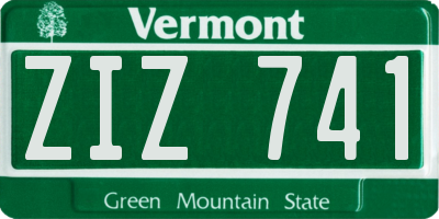 VT license plate ZIZ741