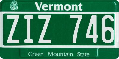 VT license plate ZIZ746