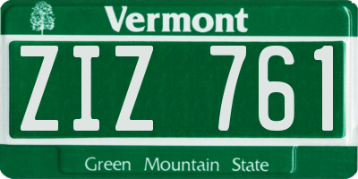VT license plate ZIZ761