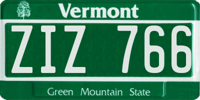 VT license plate ZIZ766