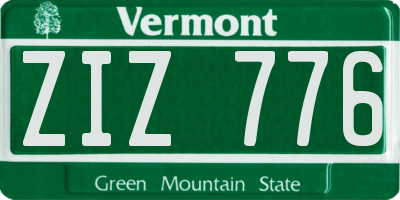 VT license plate ZIZ776