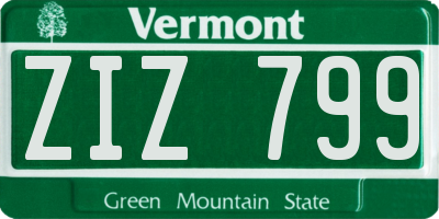 VT license plate ZIZ799
