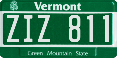 VT license plate ZIZ811