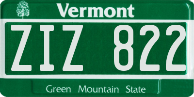 VT license plate ZIZ822
