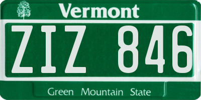 VT license plate ZIZ846