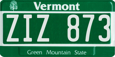 VT license plate ZIZ873