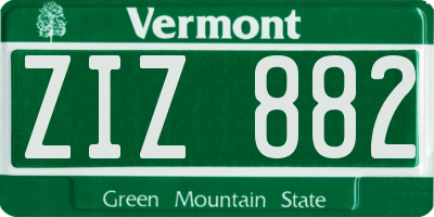 VT license plate ZIZ882