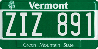 VT license plate ZIZ891