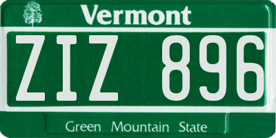 VT license plate ZIZ896