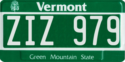 VT license plate ZIZ979