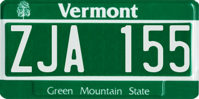 VT license plate ZJA155
