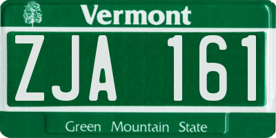 VT license plate ZJA161
