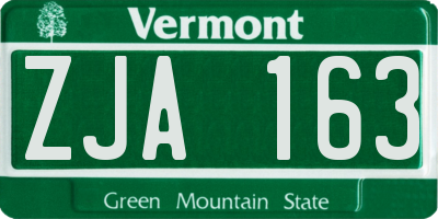 VT license plate ZJA163