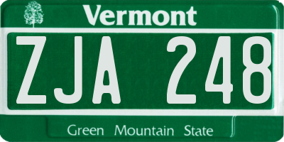 VT license plate ZJA248