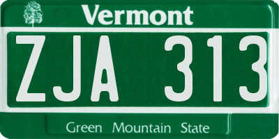 VT license plate ZJA313