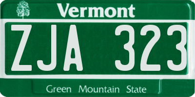 VT license plate ZJA323