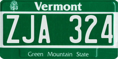 VT license plate ZJA324