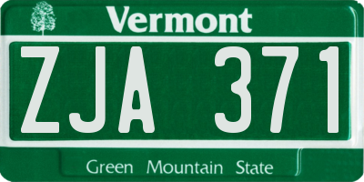 VT license plate ZJA371