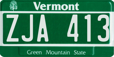 VT license plate ZJA413
