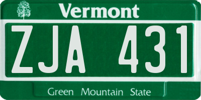 VT license plate ZJA431