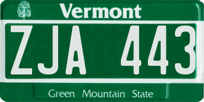 VT license plate ZJA443