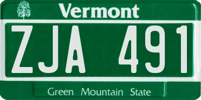 VT license plate ZJA491