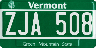 VT license plate ZJA508