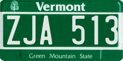 VT license plate ZJA513