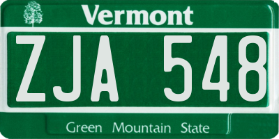 VT license plate ZJA548
