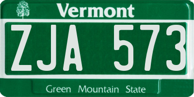 VT license plate ZJA573