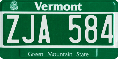 VT license plate ZJA584