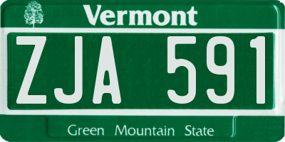 VT license plate ZJA591