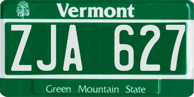 VT license plate ZJA627