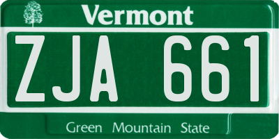 VT license plate ZJA661