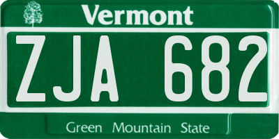 VT license plate ZJA682
