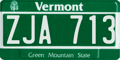 VT license plate ZJA713