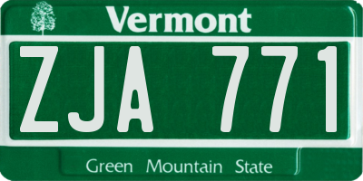VT license plate ZJA771