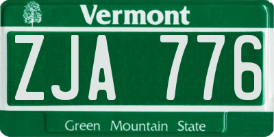 VT license plate ZJA776