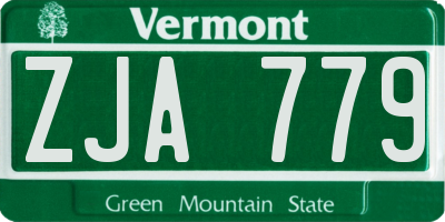 VT license plate ZJA779
