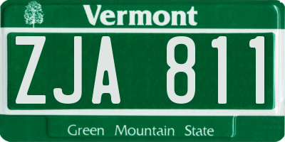 VT license plate ZJA811