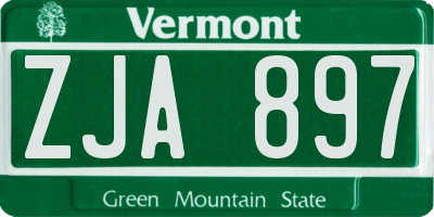 VT license plate ZJA897