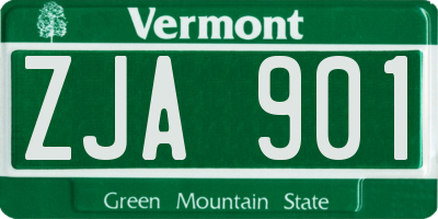VT license plate ZJA901