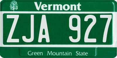VT license plate ZJA927