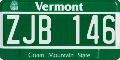 VT license plate ZJB146