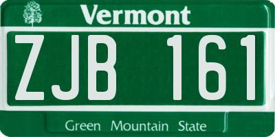 VT license plate ZJB161