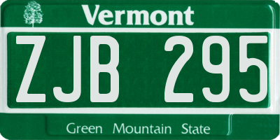 VT license plate ZJB295