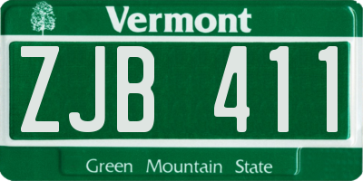 VT license plate ZJB411