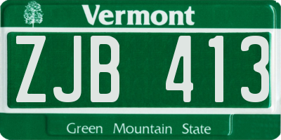 VT license plate ZJB413